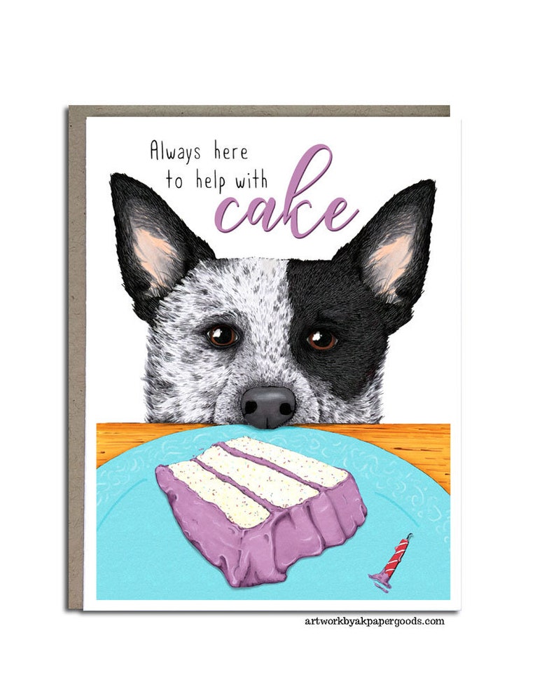 Australian Cattle Dog Birthday Card Black and White Dog Etsy