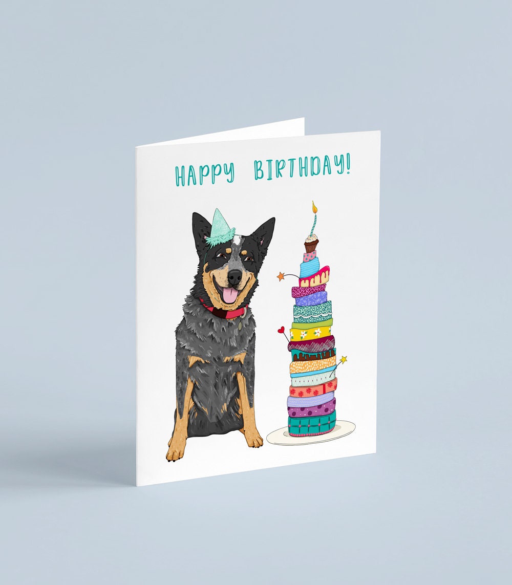 Australian Cattle Dog 4x5 Birthday Card - Etsy