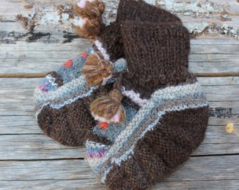 Baby Booties,Hand Knitted, Baby Alpaca