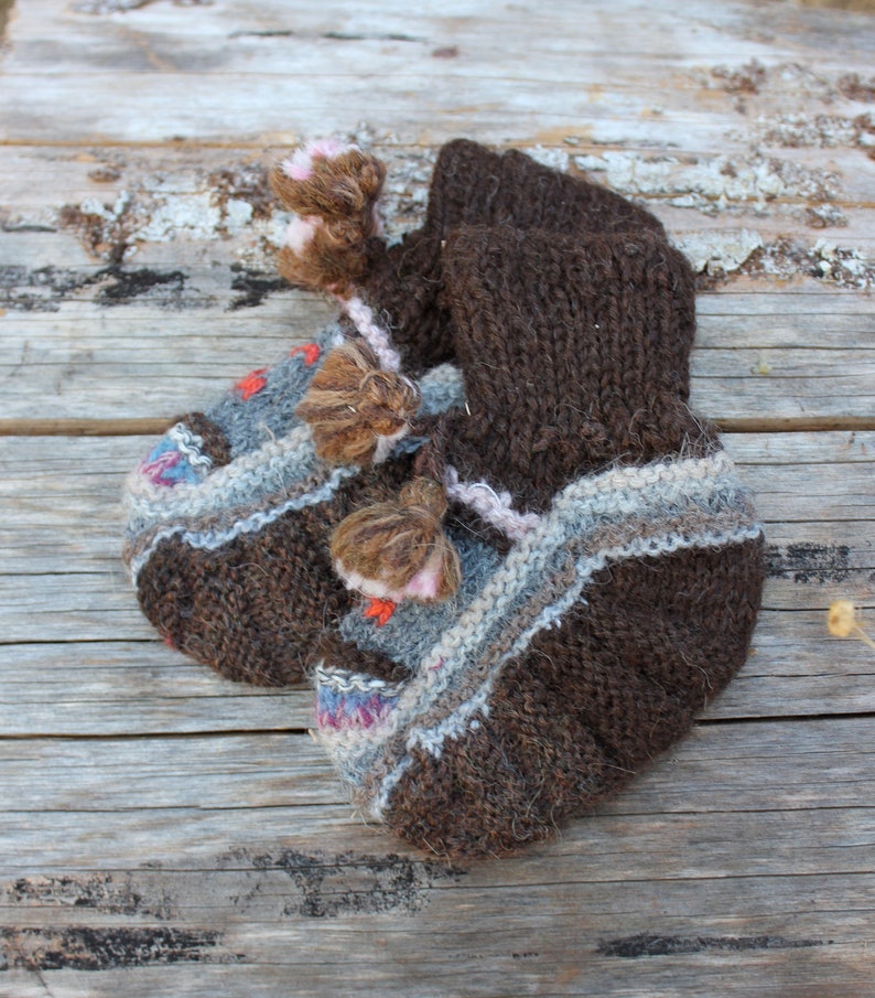 Baby Booties,Hand Knitted, Baby Alpaca image 1