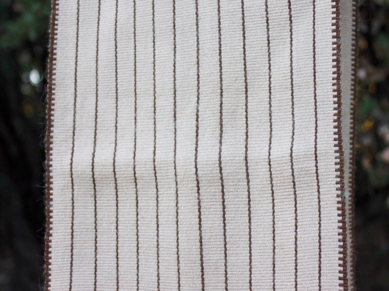 Baby Alpaca Scarf Striped Beige Hand knit scarf from the Peruvian Andes image 2