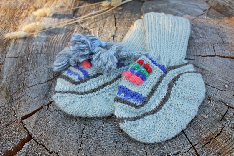 Baby Booties,Hand Knitted, Baby Alpaca image 3