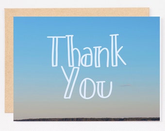 Sky Thank You Card, Printable Card, Digital Download, Sky, Photo, 5x7, A7