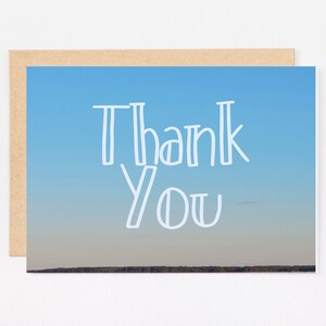 Sky Thank You Card, Afdrukbare kaart, Digitale Download, Sky, Foto, 5x7, A7