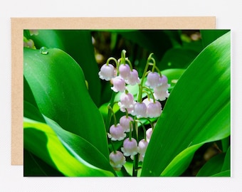 Printable Lily of the Valley Greeting Card, 5x7, Flower, Floral, Spring, Green, Nature, Blank Card