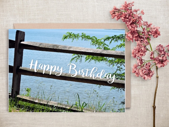 Happy Birthday Birthday Card Nature River Water Photo | Etsy