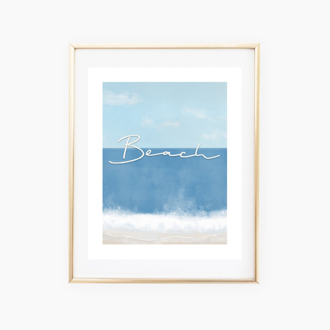 Beach Print, Printable, Instant Download, Art Print, Digital Painting ...