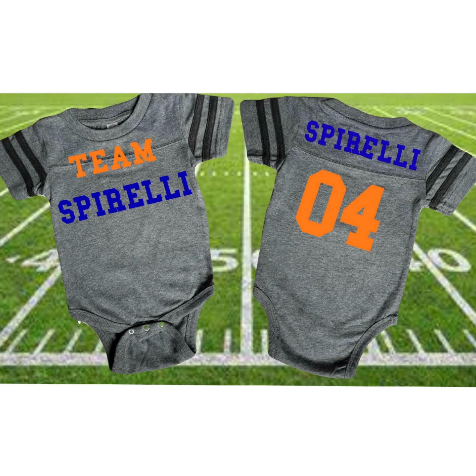 Baby Custom Football Jersey Bodysuit Custom Colors & Name Etsy