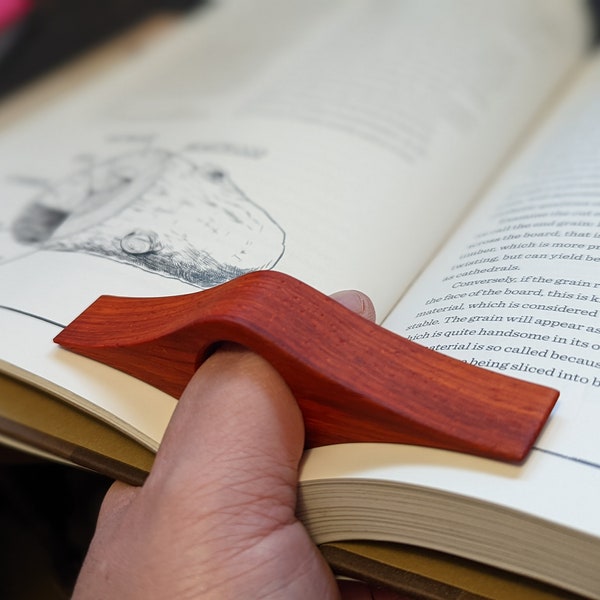 Wood Reading Assistant - Thumb Page Holder - One Hand Book Holder - Reading Ring - Book Buddy - Gift for Book Lover