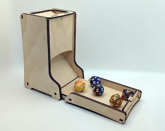 Folding Dice Tower with Magnetic Tray