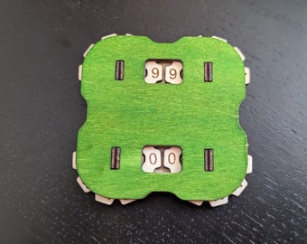 Dual Wood Health Tracker: 0-99 Life Counter for D&D, MTG, RPG