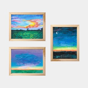 Zestaw do druku Texas Landscape Sunset Original Painting