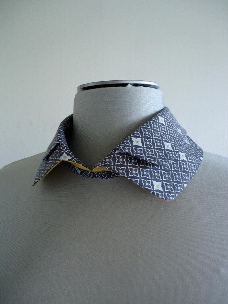 Col amovible duo chemise gris et jaune Lys | Etsy