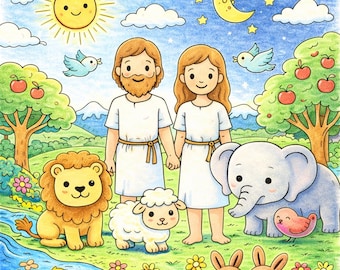 Printable Creation Story Coloring Book for Kids Genesis Sunday School Activity PDF