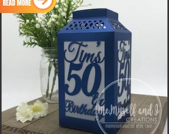 50th Birthday Decorations Personalised, Birthday Centerpieces, Birthday Party Table Decoration, Party Decoration, Paper Luminaries, Lantern