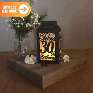 30th Birthday Decorations, Birthday Centerpiece for Table, Table Decor, Luminaries Personalized, Paper Lanterns, Lantern Centerpiece