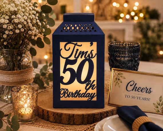 50th Birthday Decorations Personalised, Birthday Centerpieces, Birthday Party Table Decoration, Party Decoration, Paper Luminaries, Lantern