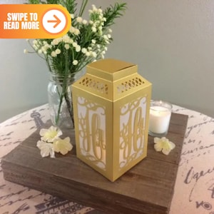 Table Luminaries / Laser Cut / Wedding Centerpiece / Paper Lantern / Table Numbers / Rustic Wedding / Rehearsal Dinner Decoration image 1