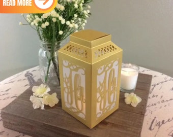 Table Luminaries / Laser Cut / Wedding Centerpiece / Paper Lantern / Table Numbers / Rustic Wedding / Rehearsal Dinner Decoration