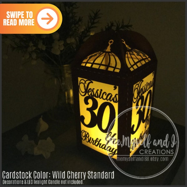 30th Birthday for Her, Birthday Centerpiece, 40th Birthday Decoration, Birthday  Centerpiece for Table, Table Decorations for Party, Lantern