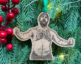 Jason Kelce Shirtless Ornament | Philly Eagles Christmas Ornament | Philadelphia Football Fan Gift | Go Birds Holiday Decor