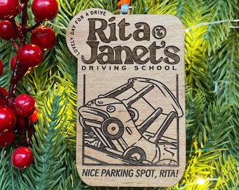 Bluey Grannies “Janet & Rita’s Driving School” Ornament | Funny Bluey Ornament | Alder Wood Christmas Ornament | Handmade in Media PA