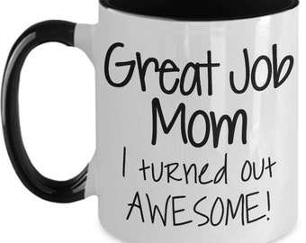 Grappige moederdag cadeau, geweldig werk moeder ik bleek geweldige koffie mok, favoriete kind mok, sarcastische moederdag cadeau voor moeder