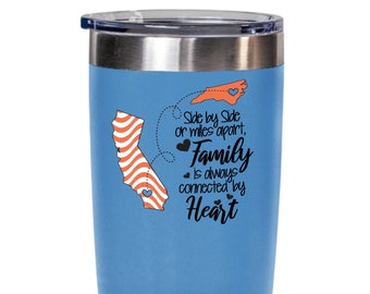 Personalized Long Distance Gifts for Mom, Custom State To State Tumbler, My Mother Forever Never Apart, Mother Daughter Cup for Mother's Day