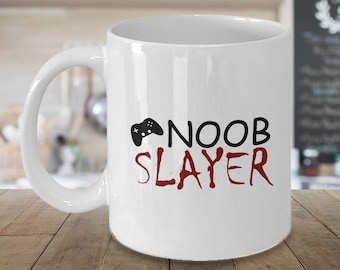 Kubek Noob Slayer, prezent dla niego, prezent walentynkowy dla gracza, zabawny kubek dla gracza, prezent dla chłopaka dla gracza, prezent rocznicowy dla niego, kubek do kawy z grami wideo