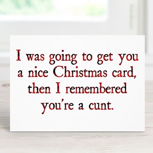 Funny Christmas You&#39;Re A Cunt Folded CardsRude Funny Offensive Novelty Christmas Card Set, Humor Swear Banter Holiday Card