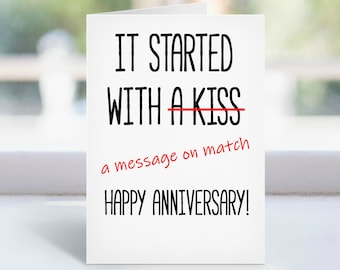 It Started With A Message On Match Anniversary Card