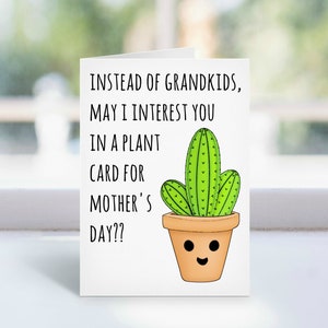 Funny Mother'S Day Plant Folded Card