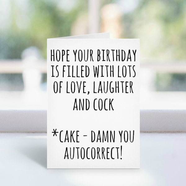 Hope Your Birthday is Filled With Love Laughter and Cock Birthday Card