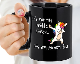 Adult Unicorn Coffee Mug, Unicorn Fist Coffee Mug for Her or Him, Funny Inappropriate Coffee Mug, Funny Gag Gift Idea, Coworker Gift Mug