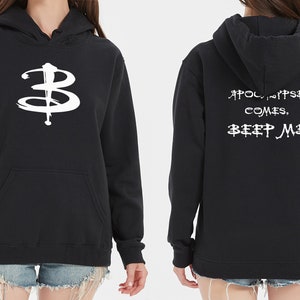 Sudadera con capucha de Cazavampiros: Si llega el Apocalipsis, avísame, regalo para fans de Buffy, Navidad con Buffy, Buffy: Una vez más con sentimiento, Cazavampiros