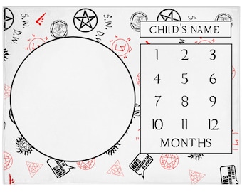 Supernatural Blanket, Photo Blanket Props, New Mom Baby Shower Gift, Soft Fleece Personalized Month Blanket, Blanket Keepsake