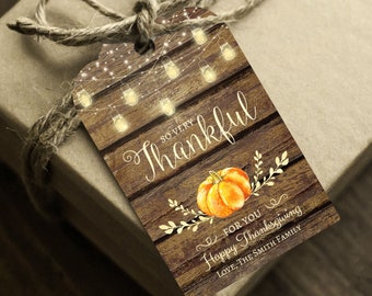 Printable Thanksgiving Gift Tag, Instant Access, Editable Digital, So Very Thankful For You Favor Tags, Thanksgiving Thank You Card
