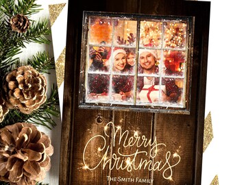 Christmas Photo Card, Editable Christmas Card, Photo Christmas Card Template, DIY Printable Merry Christmas Card, Unique Christmas Card