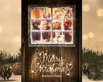 Christmas Photo Card, Editable Christmas Card, Photo Christmas Card Template, DIY Printable Merry Christmas Card, Unique Christmas Card