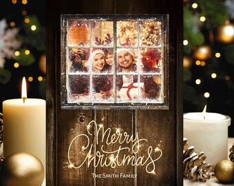 Photo Christmas Card Template, Christmas Photo Card, Editable Christmas Card, DIY Printable Merry Christmas Card, Unique Christmas Card