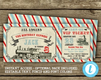 train invitation etsy