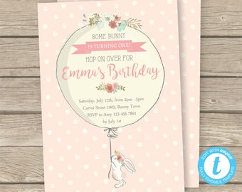bunny invitations etsy