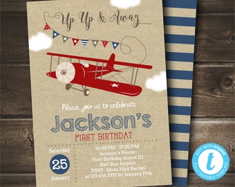 airplane invitation etsy