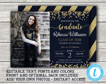 graduation invite etsy