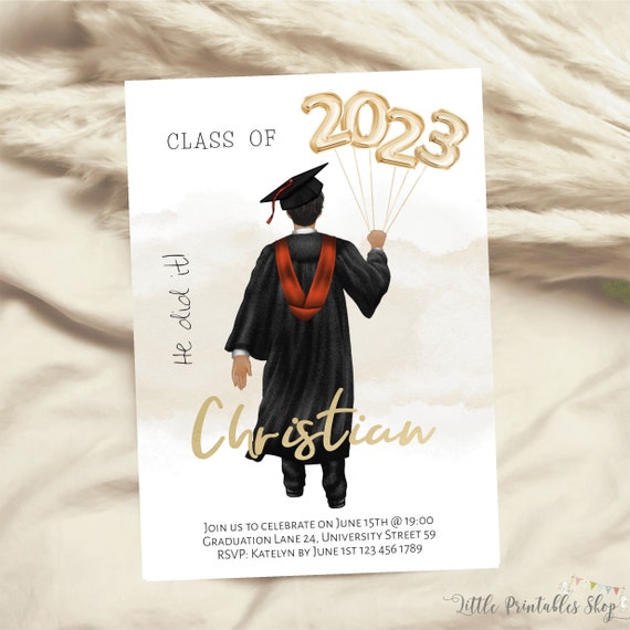 Personalized Graduation Invitation, He did it Graduation Party Invite