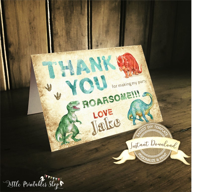 Dinosaur Birthday Invitation, Instant Download, Editable and Printable by you with Corjl, Dinosaur Party Invite image 4