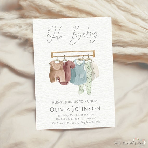 Baby Shower Invitation for a Boy or Girl Editable Baby Etsy