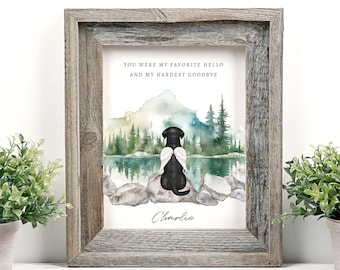 Dog Loss Gift, Pet Loss Gift, Dog Memorial, Custom Dog Bereavement Gift, Dog Loss Print, Pet Sympathy Gift, Dog Keepsake, Rainbow Bridge