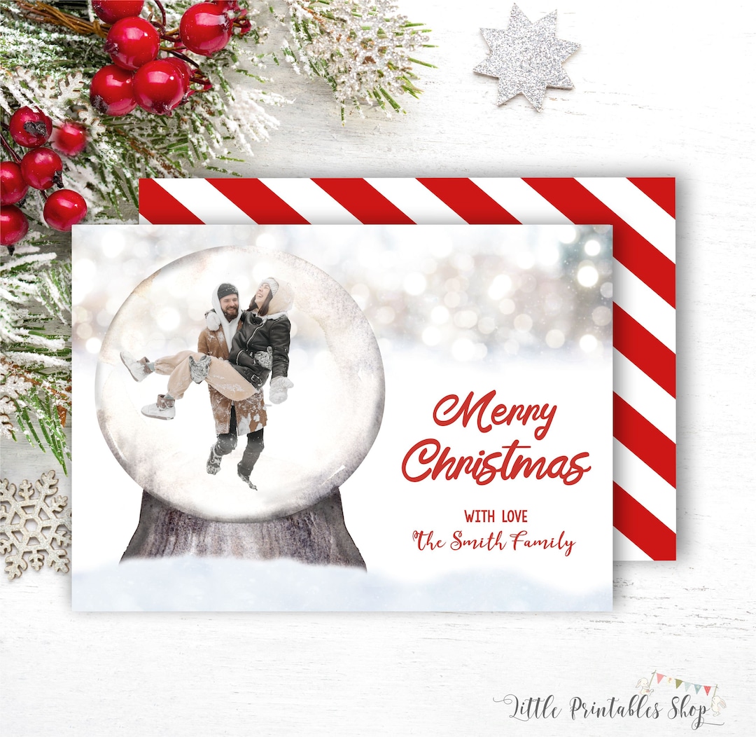 Printable Christmas Photo Card Personalized Christmas Card Etsy