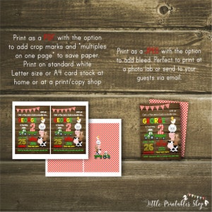 Farm Birthday Invitation for Boy or Girl, Instant Download, Editable and printable by you with Corjl, Barnyard Invitation, Farm Party Invite image 7